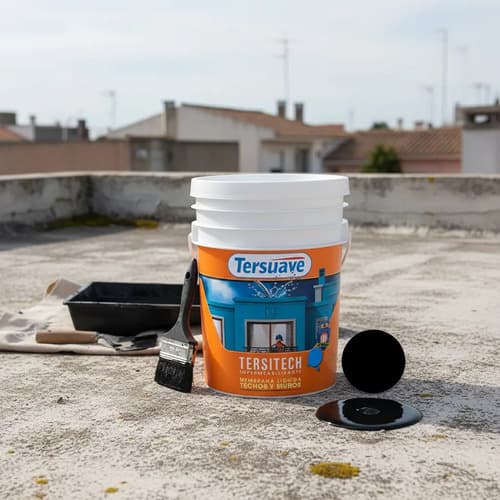 Protección Exterior Tersuave Tersitech Para Techos Color Negro Acabado Mate 20l 20kg