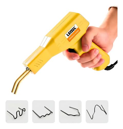 Soldador De Plástico Leisel Bifásica 50w Con 200 Grampas Amarillo