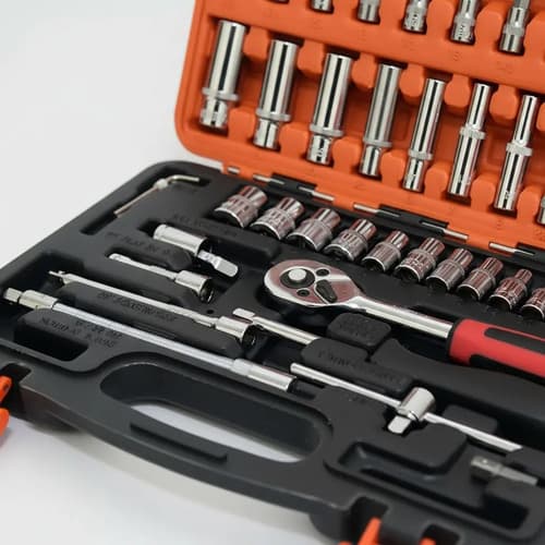 Caja Herramientas Set Kit Juego Dados Chicharra Llaves Corona 53 Piezas Tecnopro
