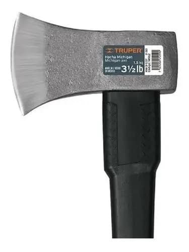 Hacha Acero Michigan 1500 Gr Mango Fibra Y Goma 85cm Truper