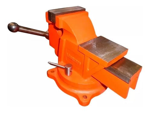 Morsa De Banco Base Giratoria 5 Pulgadas Y Yunque Lusqtoff Naranja