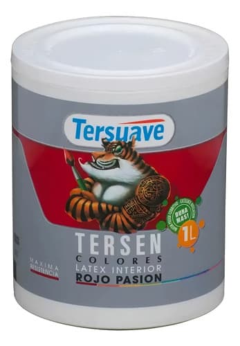 Pintura De Látex Tersuave Tersen Exterior E Interior Color Rojo Pasion De 1l