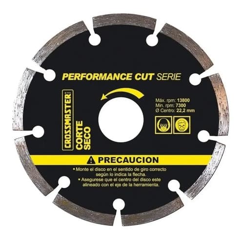 Disco Diamantado Profesional Segmentado Corte Seco 230 Mm Color Negro