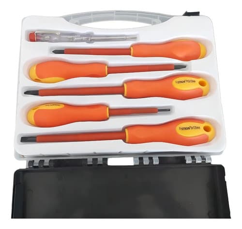 Set De Desarmadores Hoteche Con Probador De Corriente De 6 Piezas