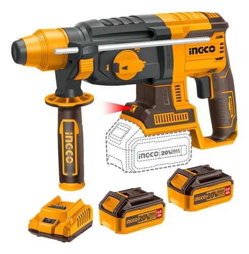 Rotomartillo Bl Industrial + 2 Bat 4ah Y Carg Normal ,0 Color Naranja Frecuencia 50 60hz