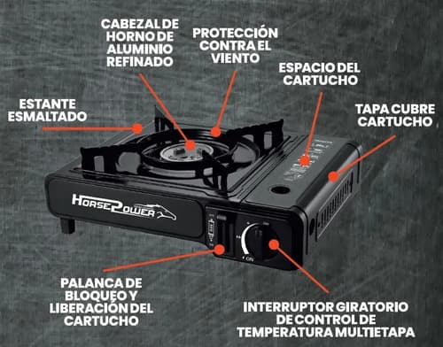 Anafe Cocina Portatil Camping 1 Hornalla Encend Electronico