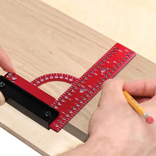 Escuadra Carpentería Milescraft Aluminio 15cm Modelo 8459 Con Bisel Rojo