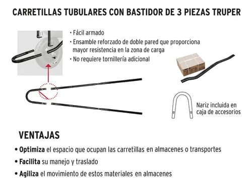 Carretilla 4.75 Ft3,bandeja Angosta,llanta Neumática 11761