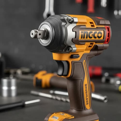 Kit Llave Impacto 500nm + Atornillador Ingco Percutor 20v Naranja Claro