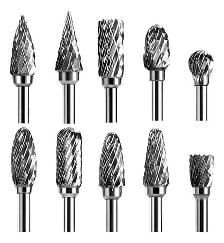 10 Fresas Rotativas De Carburo De Tungsteno De Doble Corte