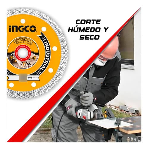 Disco Diamantado Corte 4 Ingco Amoladora Cerámica Azulejo Naranja Claro