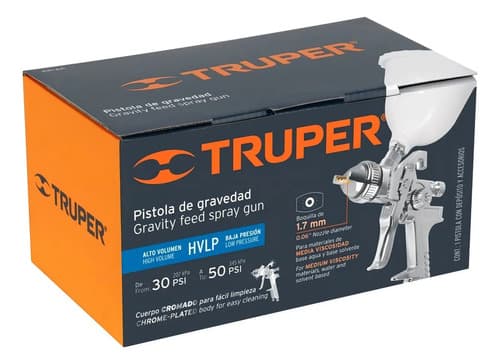 Pistola Eléctrica Para Pintar Gravedad Truper Profesional Pi Plata