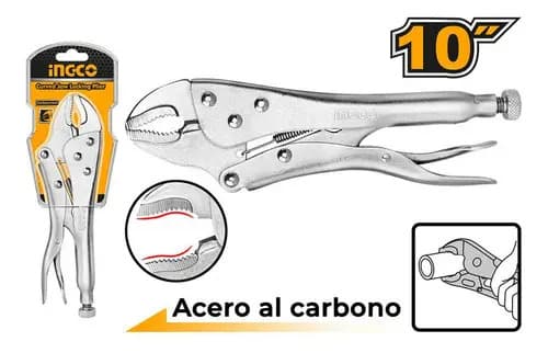 Pinza De Presión 10 Ingco Mordaza Curva De Acero