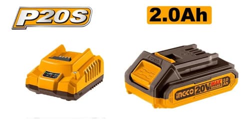 Motosierra 20v 8 PuLG + Bateria + Cargad Ingco Cgsli20851 Naranja Claro
