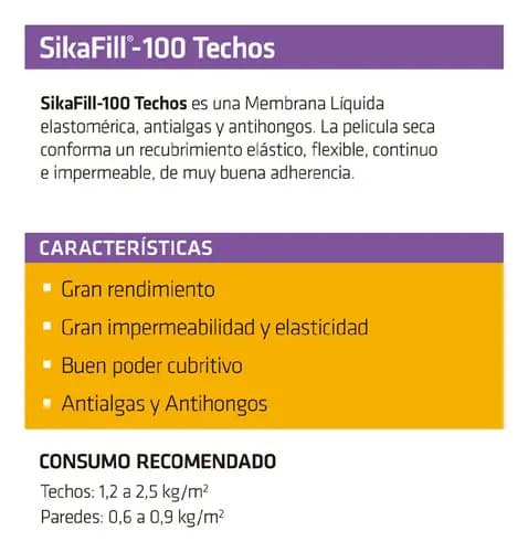 Membrana Líquida Sika Sikafill - 100 Techos 4kg - Verde
