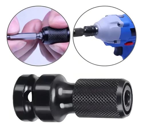 Adaptador De Impacto Hexagonal De 1/2  Cuadrado A 1/4  Para Brocas Shopadpesca