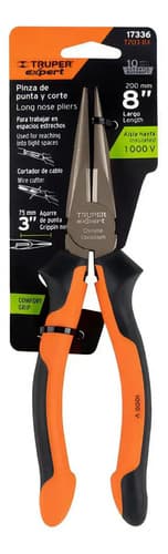Alicate De Punta Y Corte 8'' Comfort Grip Truper 17336