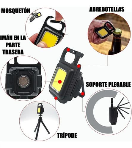 Linterna Portátil De Bolsillo Con Clip Potente Mini Color De La Luz Cálido Cálido Negro