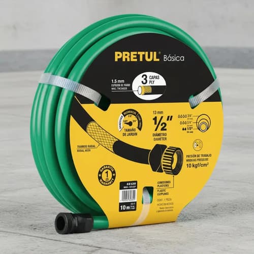 Manguera Pretul 15 Mts Man-15x1/2 Tri Capa Mf Shop Verde