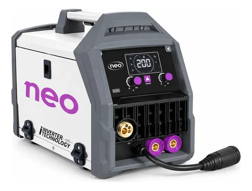 Soldadora Neo Mig Mma Tig 200a Con Careta Fotosensible Neo Gris