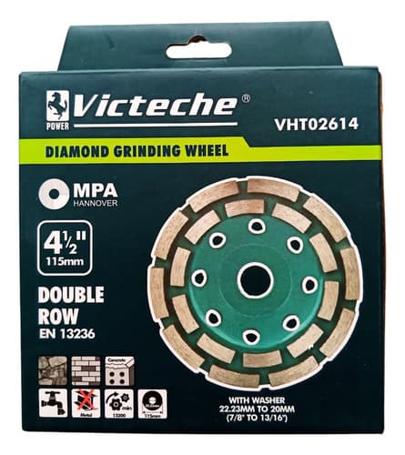 Disco Copa Desbaste Concreto 4-1/2' P/esmeriladora Victeche Verde