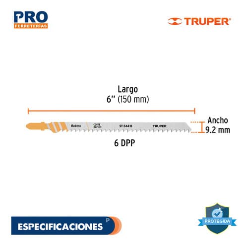 Seguetas P/madera Zanco T Corte Recto 5 Pz Truper St-344-d