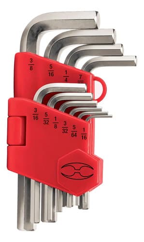 Juego De 10 Llaves Allen Standard Con Organizador 15539 Rojo
