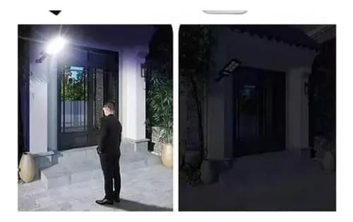 Focos Solares Led 60w, Sensor De Movimiento, Control Remoto Negro Blanco Frío