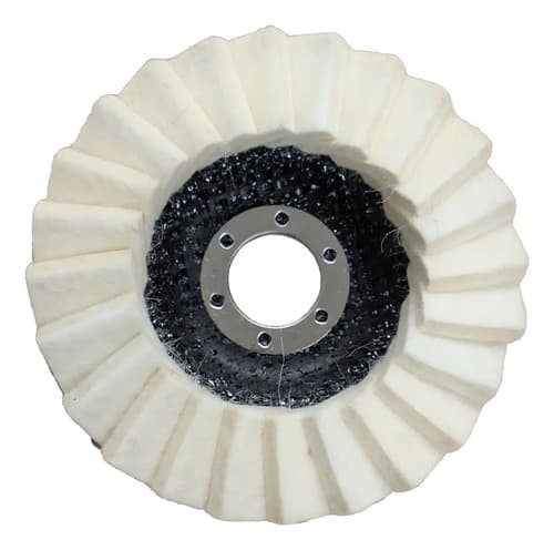 Disco De Lana 4 1/2 P/pulir Metal Hoteche Color Blanco