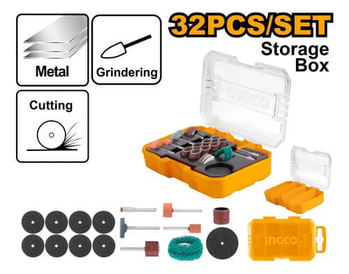 Kit Set X 32 Accesorios Mini Torno Ingco Akmg5031