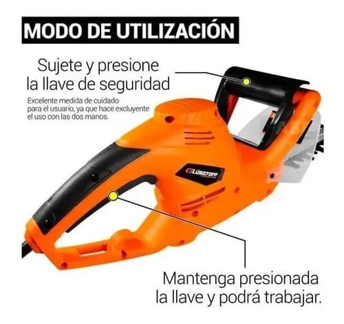 Cortacero Eléctrico 550w 51cm Cortacetos Lusqtoff Naranja