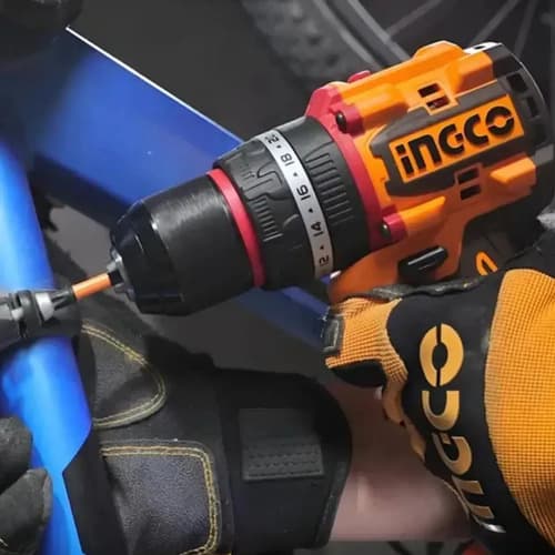 Taladro Percutor Ingco Cidli205581 Brushless 20v 13mm 55nm Naranja Amarillo