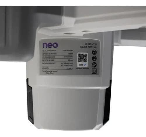Sierra Circular Neo 185mm 1600watts Plateado