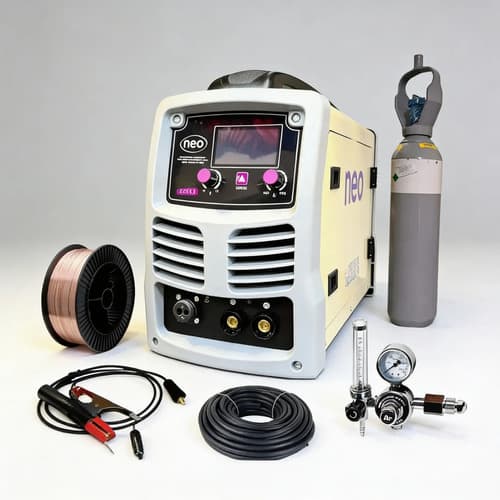 Soldadora Neo 200a 3 En 1 Mig Tig Mma + Tubo + Rollo Gris