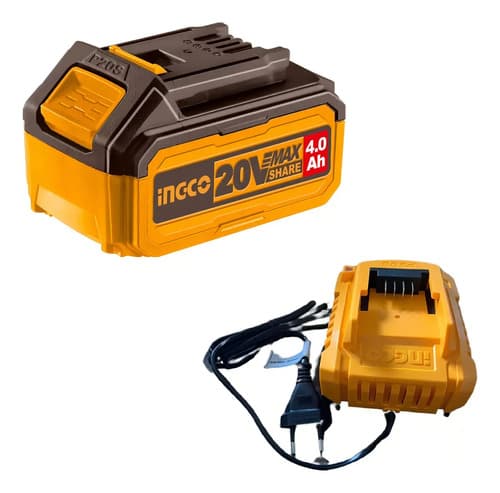 Pulidora Rotoorbital Ingco 20v P20s Ingco Sin Escobillas Con Batería Naranja