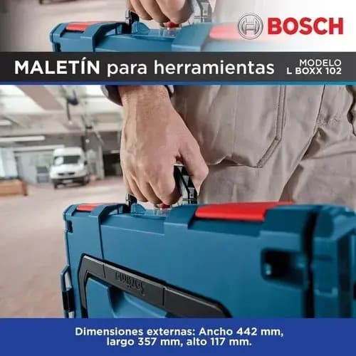 Caja De Herramientas Maletin Bosch 102 L-boxx Apilable Rex Azul Marino