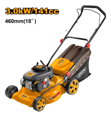 Cortadora Cesped Pasto 4 Hp Nafta Con Recolector Ingco Amarillo