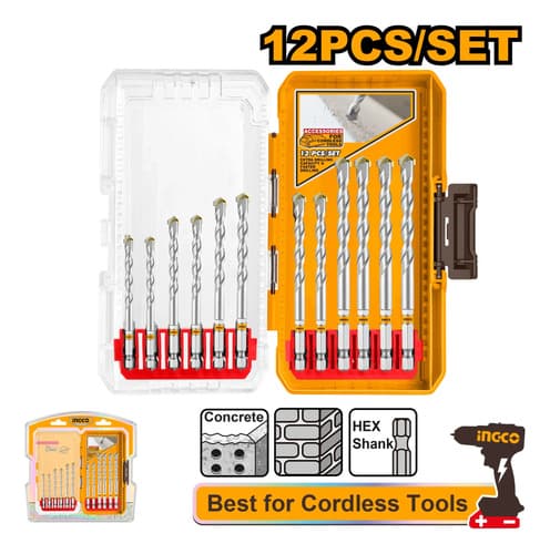 Set X12 Pcs Mechas Mamposteria Ingco