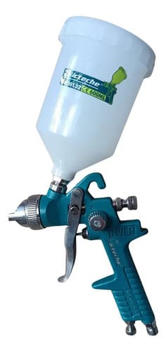 Pistola Gravedad Pintor Auto Moto Hvlp 600ml 1.5mm Victeche Azul Petróleo