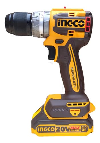 Taladro Percutor Compacto Brushless + 2 Bat Y Accesorios Amarillo
