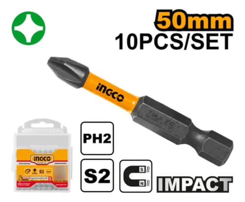 Puntas Para Taladro Y Destornillador Eléctrico Ingco Sdbim71ph250 - 10 Unidades X Pack