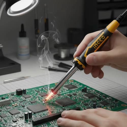 Soldadora Inverter Ingco Si0268 Anaranjado