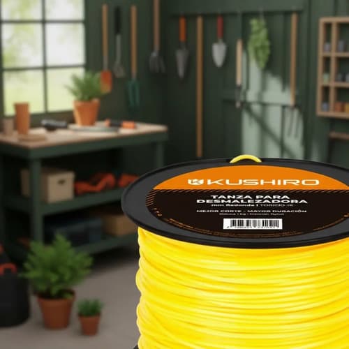Tanza De Nailon Kushiro Redonda Para Desmalezadora 3 Mm Amarillo