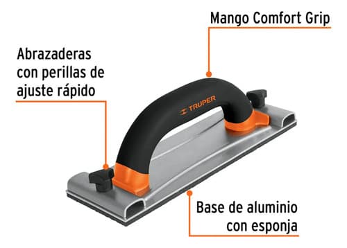 Fretacho Para Yeso 9'' Base Metal Ergonomica Truper Color Negro