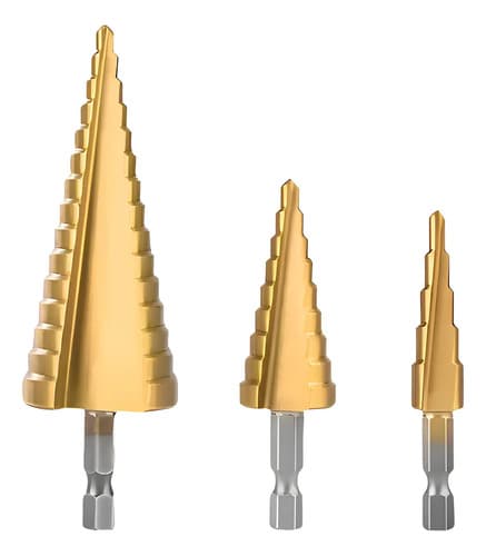 Set 3 Broca Conica Escalonada 4 A 32 Mm Paso A Paso
