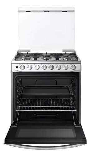Cocina A Gas 6 Hornallas Samsung Nx52a5411cs Rejilla Hierro Color Gris Negro