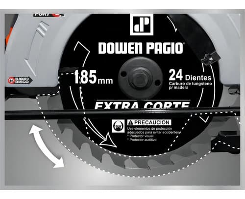 Sierra Circular 1500 W Guia Laser - Dowen Pagio Color Naranja Frecuencia 50-60hz 50 Hz