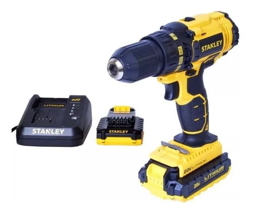 Taladro Atornillador Inalámbrico De 13mm Stanley Scd20c2 + Accesorios Con Caja De Cartón 50hz Amarillo 50 Hz