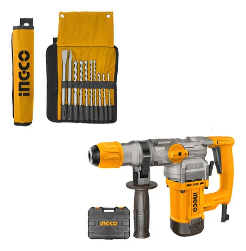 Combo Rotomartillo Electrico Sds Plus 1050w 4,5j+ Set Puntas Naranja 50 60hz