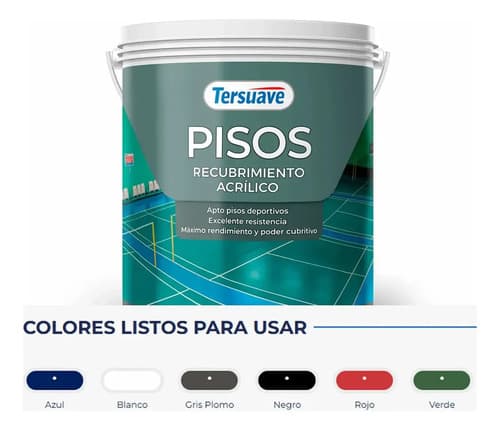 Pintura Piso Tersuave 4 Litros Varios Colores Rojo Mate